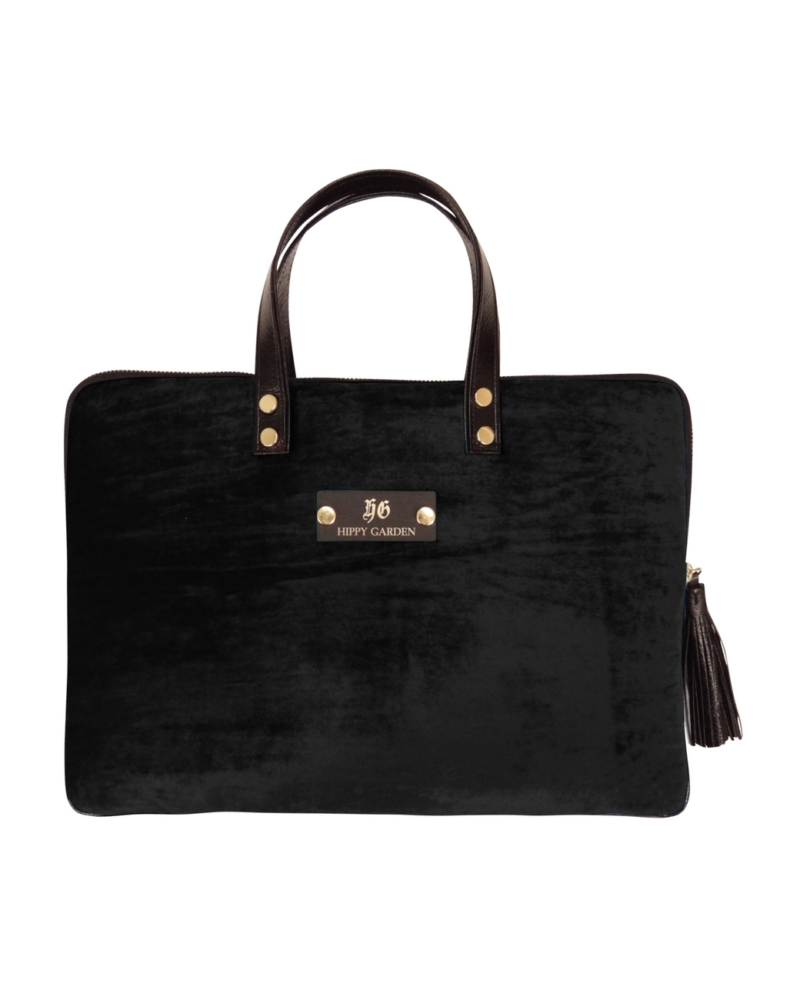 HIPPY GARDEN LAPTOP BAG - BLACK VELVET