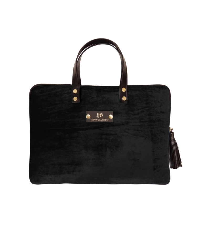 HIPPY GARDEN LAPTOP BAG - BLACK VELVET