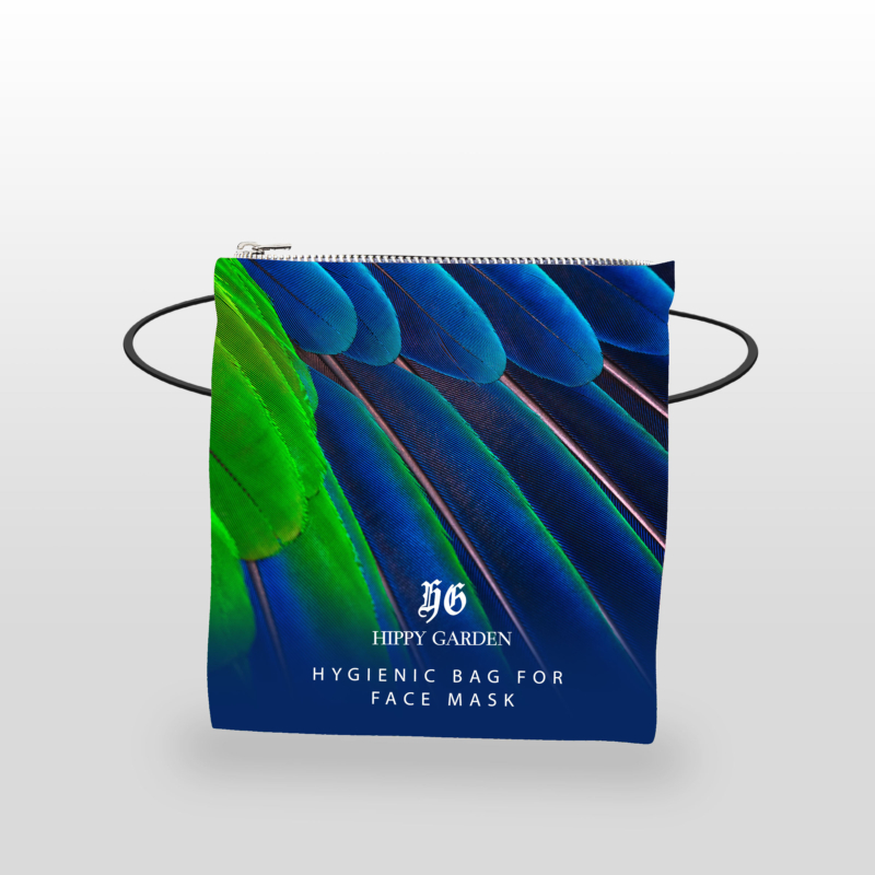 HYGIENIC BAG FOR FACE MASK – BLUE FEATHERS
