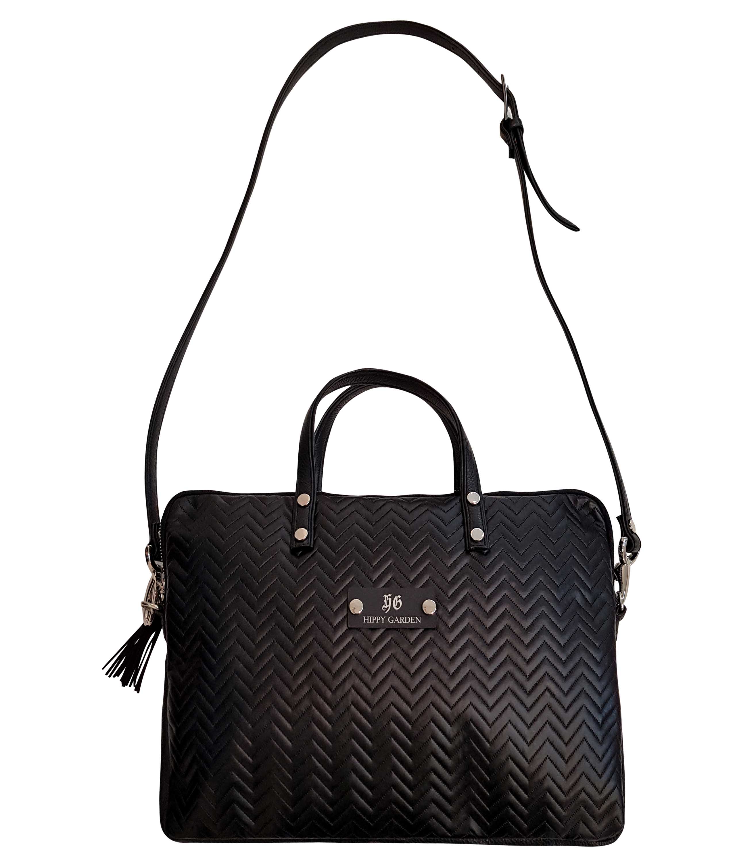 BLACK LAPTOP BAG HIPPY GARDEN