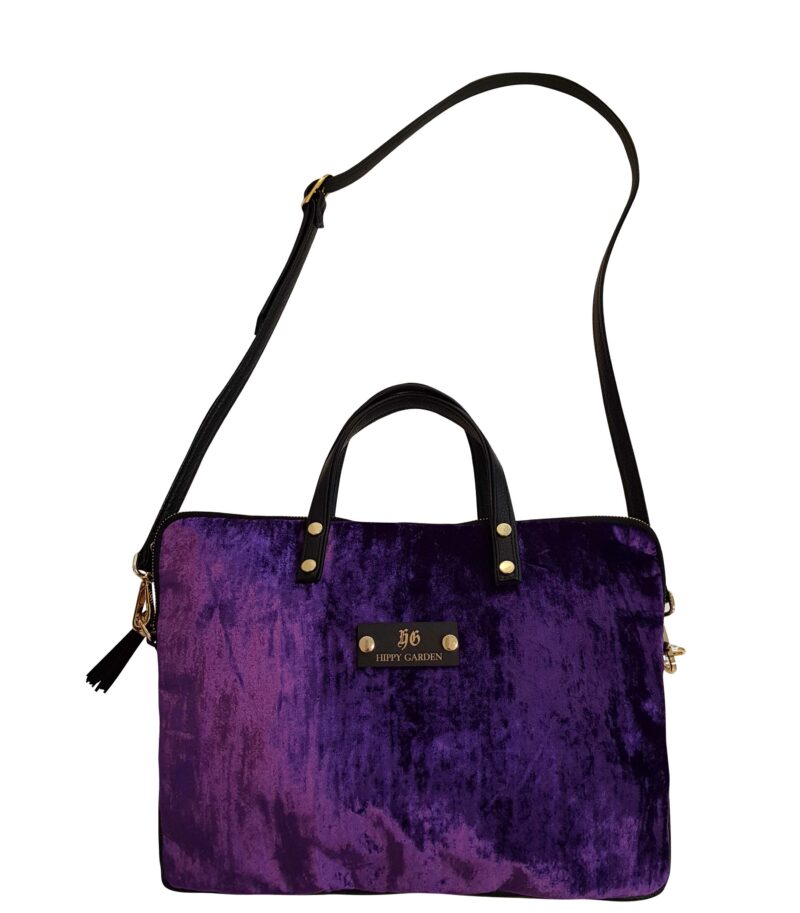 PURPLE VELVET LAPTOP BAG