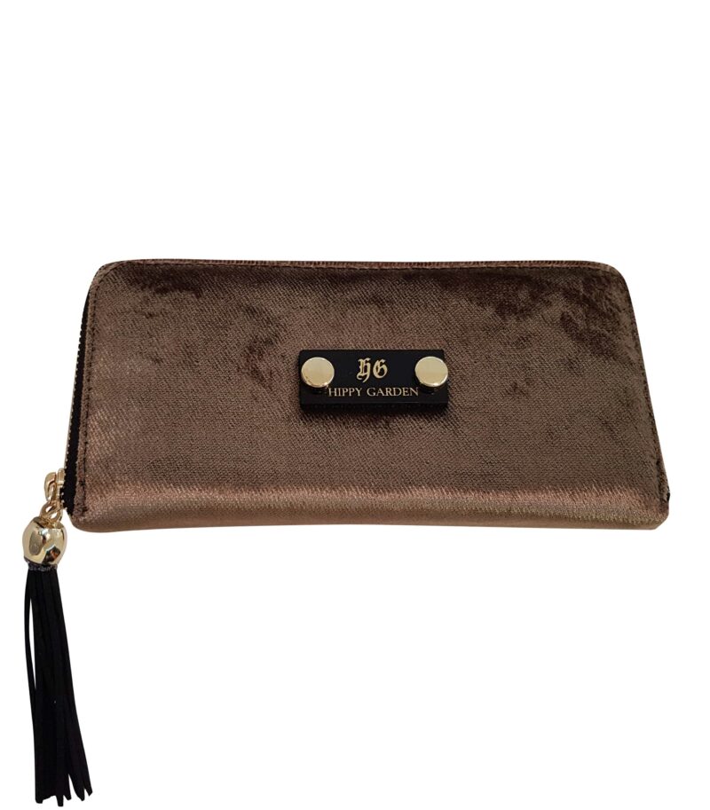 TAWNY BROWN VELVET WALLET